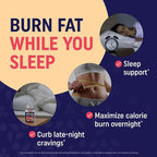 Night Time Fat Burner Gummies with Melatonin for Sleep & Weight Loss Support | Hunger Suppressant & Metabolism Booster, Shred Belly Fat While You Sleep | Diet Supplement for Women & Men | 60 Ct