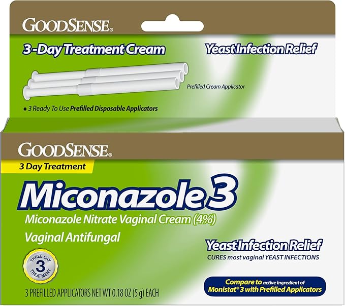 Miconazole Nitrate Vaginal Cream (4 Percent), 3-Day Treatment for Vaginal Yeast Infection