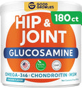 Glucosamine for Dogs Hip & Joint Supplement - Chondroitin, Omega-3, MSM - Joint Health & Pain Relief - Senior & Large Dogs - Made in USA - 180 Mobility Chews