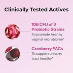 HUM Private Party Vaginal Probiotics for Women, pH Balance and Urinary Tract Support Vaginal Probiotic Supplement with Cranberry & Lactobacillus Blend, Women's Health Cranberry Pills, 30 Capsules