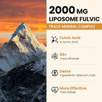 2000 MG Liposomal Fulvic Acid + Humic Acid + Trace Minerals Complex - More Potent Than Shilajit, Electrolytes Liquid Supplement with Organic Kale for Energy, Digestion, Immunity & pH Balance, 8 Oz