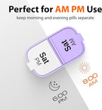 Extra Large Weekly Pill Organizer - XL Vitamin Holder with 7 Detachable AM PM Compartments - Portable Medicine Dispenser for Home and Travel, Big Supplement Container for Weekly or Daily Use, Purple
