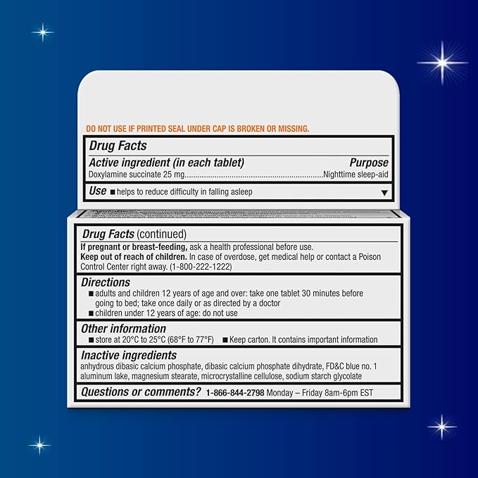 Unisom SleepTabs, Nighttime Sleep-aid, Doxylamine Succinate, 80 Tablets, 2 pk