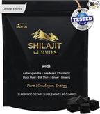 DLNIA Shilajit Gummies with Ashwagandha, Turmeric - Organic, Zero Sugar & Vegan-Friendly Himalayan Shilajit for Men & Women - Energy, Calm, Cortisol, Sleep, Immune Support & Overall Health