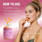 L-Glutathione 13 in 1 Gummies 1200mg, Reduce Wrinkles, Anti-Aging Support, Immunity Booster, Vegan, Non-GMO, 60 Count