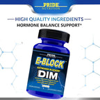 Pride Nutrition E-Block DIM Supplement 700MG Extra Strength Estrogen Blocker | Hormone Balance for Men and Women | M e n o p a u s e, Acne, Hot Flashes Relief, PCT & P r o s t a t e Support 60 Ct.