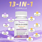 13-in-1 Myo Inositol & D-Chiro Inositol for Women PCOS,Hormonal Balance,2460mg-40:1 Ratio,Ovarian Health&Cycle Support Supplement Plus Alpha Lipoic Acid/Folate/Vitex/Magnesium/Multivitamin,120 Veg Cap