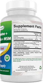 Best Naturals Glucosamine Chondroitin and MSM (Non-GMO) - Promotes Joint Health - 180 Count
