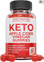 Atlantis Nutrition Keto ACV Gummies for Weight Loss - Apple Cider Vinegar Gummies Formulated to Support Advanced Weight Loss, Digestion, Detox & Cleansing, Made with 1000MG ACV Per Serving - 60 Count