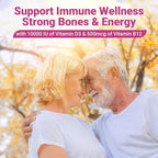Vitamin D3 B12 Gummies, D3 B12 Vitamin for Adults, Vitamin D Supplement with Ashwagandha, Magnesium, Vitamin K2 for Immune & Energy Support