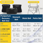 ChongErfei 3 in 1 Postpartum Belly Wrap - Recovery Belly/Waist/Pelvis Belt Black Postpartum Belly Band,Black L
