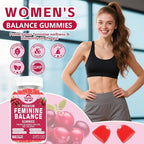 Feminine Probiotics Gummies, Vaginal Health & Women's pH Balance Gummy Supplement with Cranberry Pineapple Powder, Sugar Free Vegan, 60 Count (Cranberry)
