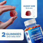 Vitamatic Probiotic Sugar Free Gummies for Men and Women – 5 Billion CFUs Digestive, Immune & Gut Health Support – Gluten Free