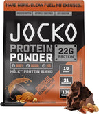 Jocko Fuel Mölk Whey Protein Powder 22g Low Sugar Monk Fruit Blend - Muscle Recovery & Growth, Packaging May Vary (25 Servings, Chocolate Peanut Butter)