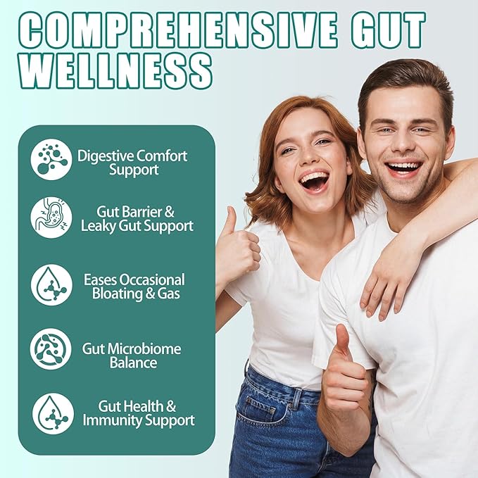 Gut Health Capsule Supplement, Supports Microbiome, Leaky Gut, and Digestion, with 80 Billion CFU Probiotics, Prebiotics, Digestive Enzymes, 30-in-1 Gut Health Supplement, 100 Capsules