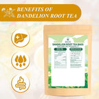 WT WEETEE Raw Dandelion Root Tea Bags, 100 Count Premium Dandelion Tea, Natural, Unprocessed, Earthy Flavor, Caffeine Free Herbal Tea
