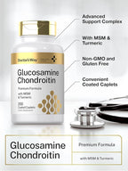 Doctor's Way Glucosamine Chondroitin MSM Turmeric | 200 Caplets | Complex Supplement for Adults | Non-GMO, Gluten Free
