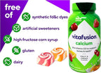 VitaFusion Calcium 500 mg Dietary Supplement Gummies Natural Fruit and Cream Flavors - 100 ct, Pack of 2