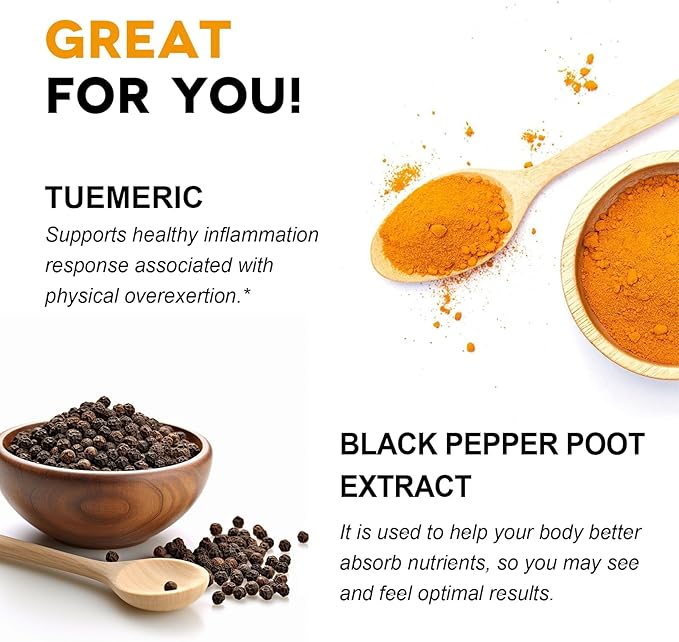 Turmeric Curcumin Supplement with Black Pepper – 1650mg Organic Turmeric Capsules, 95% Curcuminoids, Turmeric for Joint Support, Anti Inflammatory Supplement for Men & Women, 60 Veggie Capsules