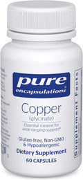 Pure Encapsulations Copper Glycinate 60's - 2 mg Copper Supplement, Supports Red Blood Cell Formation* - Aids Energy Metabolism - Non-GMO & Vegan - 60 Capsules