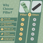 Pillar - 7 Day Pill Box Organiser | BPA-Free Wheat Straw Pill Organiser | Beautiful Tablet Organiser for Travel and Home (Off White)
