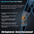 NEENCA Professional Knee Brace for Pain Relief, Medical Knee Support with Patella Pad & Side Stabilizers, Compression Knee Sleeve for Meniscus Tear, ACL, Joint Pain, Runner, Workout - FSA/HSA APPROVED