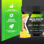 Bounce Pro Creatine Monohydrate Gummies for Men & Women, Low Calorie, 6G of Creatine per Serving, Vegan, Anti-Melting, Gluten-Free, Non-GMO (75 Count (Pack of 1), Lemon Cake)