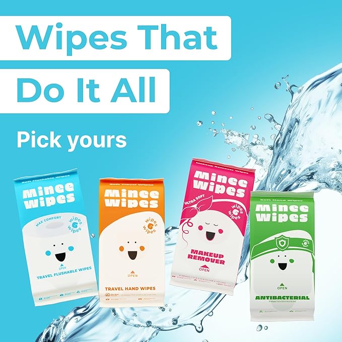 Impossibly Compact Travel Feminine Wipes - 99% Water and Aloe - pH Balanced, Period-Friendly & Ultra Soft - Travel Essentials for Women & Teens - Unscented - 24 Pack Total 144 Wipes