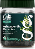 Gaia Herbs Organic Ashwagandha Gummies - Stress Support* - Made with Cinnamon & Ginger - Gluten Free & Vegan - 45 Count (15 Servings)