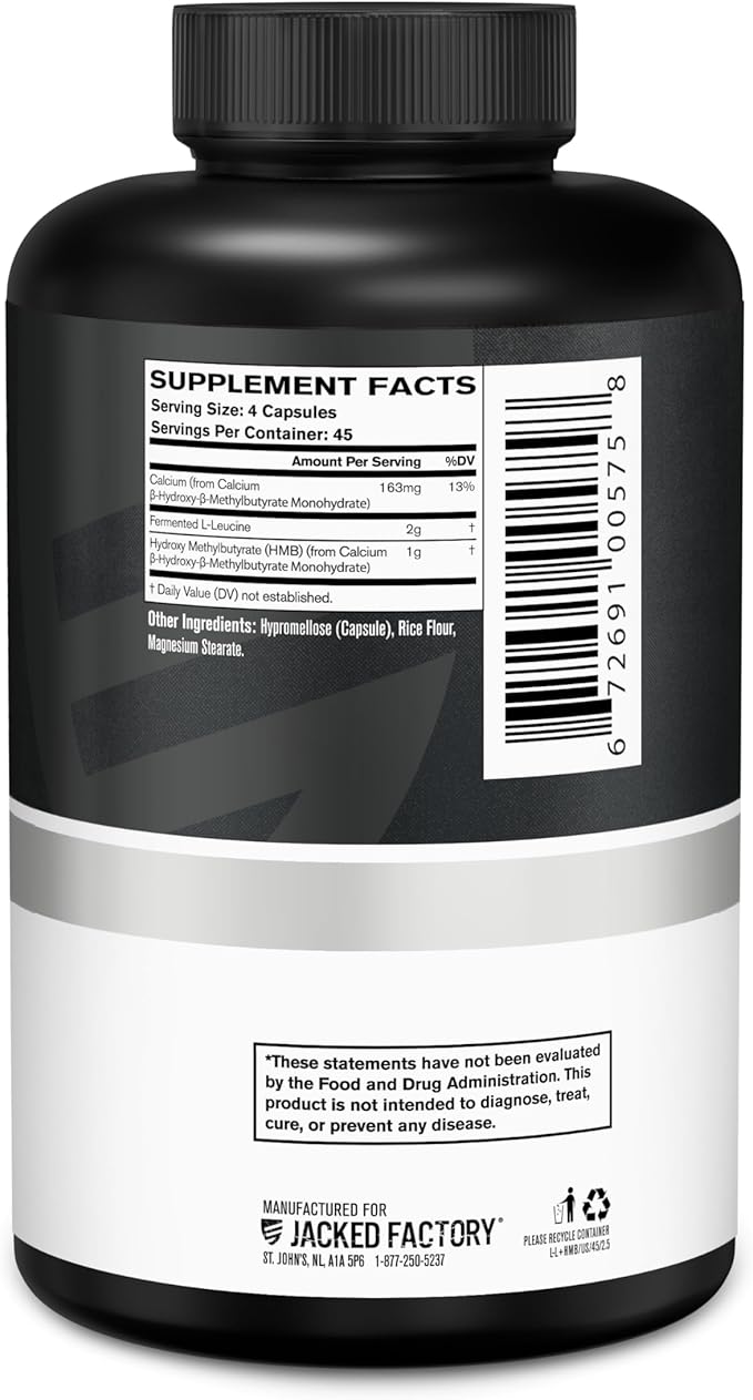 Jacked Factory Muscle Builder Bundle – Peak ATP Muscle Builder (30 Capsules) & HMB + Leucine Capsules (2g L-Leucine, 1g HMB) (180 Capsules) – Muscle Growth, Strength, Lean Muscle & Recovery Support