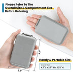3 Pack, 14 GRIDS Travel Pill Organizer Box with Labels - Travel Medicine Case Kit - Pocket Daily Pharmacy Container - Travel Medication Holder Dispenser for Fish Oil Vitamin Supplement Storage