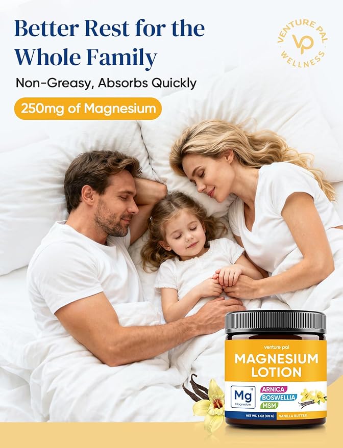 Magnesium Lotion with Arnica, MSM & Boswellia – Cooling Magnesium Cream – Lightweight Moisturizing Lotion for Legs & Feet – Safe for Kids – 6 fl oz