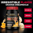 ALLMAX ISOFLEX Pure Whey Isolate Protein Powder - Gluten Free, Low Lactose, Sugar-Free - High-Protein, Clean, Keto-Friendly for Pre Post Workout Supplement for Women and Men | Orange Dreamsicle, 2lb