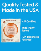 milamend Hormone Balance for Women 40:1 Myo-Inositol D-Chiro Inositol Supplement + CoQ10, ALA, & Amino Acids – Fertility, Ovarian & Cycle Support – Chocolate Powder – 30-Day Supply