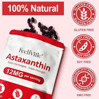 VOFANK Astaxanthin 12mg, Premium Astaxanthin Supplements with Antioxidant Activity, Supports Eye, Joint, Immune, Skin Health, Internal Circulation, Non-GMO & No Gluten 120 Softgels