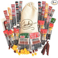 Jerky.com XXL Beef Jerky & Meat Sticks Variety Pack | 52 Piece Gift Basket with Beef Sticks, Pork, Turkey, Ham & Cheese | Over 2 lbs of High Protein Meat Snacks Jerky Gifts | Easter Gifts for Adults