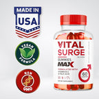 Vital Surge - Vital Surge for Men Gummies, Vital Vita Surge Max Maximum Strength 1050 MG, VitalSurge Supplement Support Gummy Advanced Formula, Premium Vitamin Gomitas (60 Gummies)