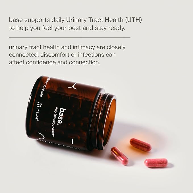 MAUDE Base - Daily Probiotics for Digestive Health & Immune Support - Promote Urinary Tract Health & Nurture Your Gut Microbiome - with Zinc, Vitamin C & PaCran Cranberry Extract (60 Capsules)