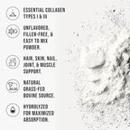 Bovine Collagen Peptides Powder Hydrolyzed Type I & III Protein, Grass-Fed Pasture-Raised Source, Unflavored Collagen Supplement Paleo-Friendly for Active Lifestyles & Wellness Non-GMO, 100g (3.5 oz)