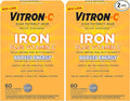 Vitron-C Iron Supplement, Once Daily, High Potency Iron Plus Vitamin C, Support Red Blood Cell Production, Dye Free Tablets, 60 Count, 2 Pack