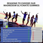 Magnesium Glycinate Gummies 1000mg - Sugar-Free Magnesium Potassium Supplement with Vitamin D, B6, CoQ10 for Adults & Kids,High Absorption for Calm Mood & Sleep Support - 60 Blueberry Gummies