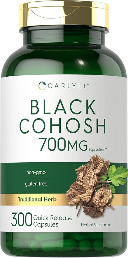 Carlyle Black Cohosh Capsules | 300 Count | Non-GMO, and Gluten Free Formula | Black Cohosh Root Extract Supplement
