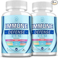 Immune Support Supplement, 10-in-1 Immune Defence with Vitamin C,B6,B12,VIT D, Zinc, Echinacea Turmeric Elderberry Immune Boosters for Adult - 120 Capsules(2 Pack)