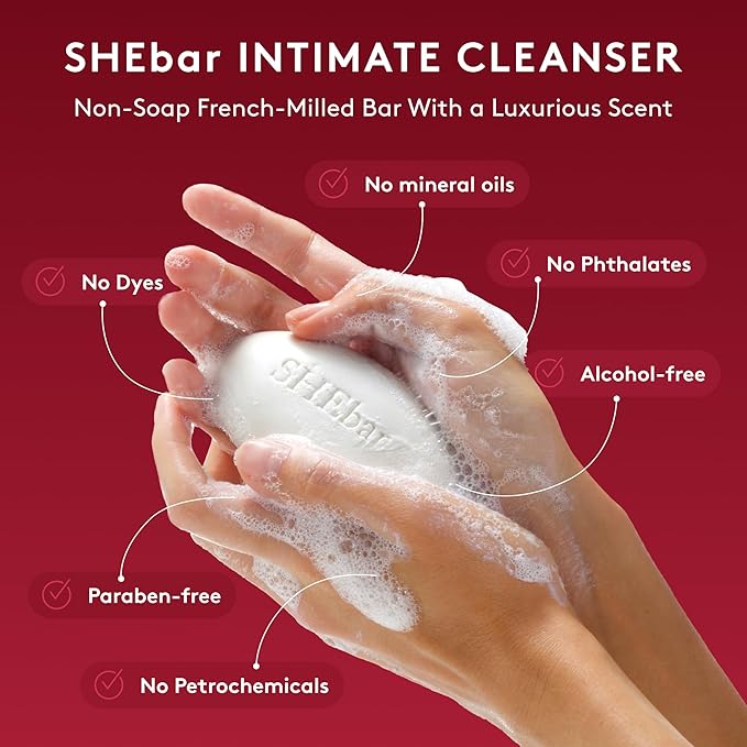 Joylux - SHEbar, Feminine Cleansing Bar, Yoni Bar, pH-Balanced Formula, Clean & Gentle Ingredients, Velvety Texture, Light Mandarin Scent, Rich in Essential Oils (3.2oz)