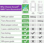 Sublingual NMN 500mg + Trans-Resveratrol 400mg, 3-in-1 Advanced Formula 99% Pure NMN Resveratrol Supplement for Boost* NAD, Cell, Immune, Energy & Muscle, Anti-Aging, 480 Lozenges (480 Days Supply)