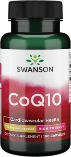 Swanson CoQ10 - Helps Promote Heart Health, Energy Support, & Aids Overall Cardiovascular System Health - Helps Maintain Coenzyme Q10 Supplement - (100 Capsules, 120mg Each)