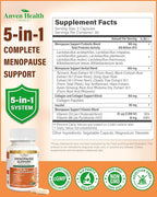 Menopause Supplements for Women, Vitamin D3 & B6, Menopause Relief Probiotics Supports Hot Flashes, Night Sweats, Bloating & Gut Health with Black Cohosh, Herbs, Collagen | 60 Veggie Caps