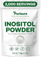 Purisure Inositol Powder, 1 kg, Fertility, Hormonal Balance and Ovarian Support, Pure Inositol Powder, Inositol Supplement to Support Energy and Brain Wellness, Vegan, Non-GMO, 2000 Servings