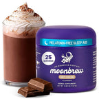 MoonBrew Nighttime Magnesium Hot Cocoa Jar, Natural Sleep Aid Drink Mix for Adults - Calming Melatonin-Free Sleep Support - Sleepy Hot Chocolate Powder with L-Theanine, Chamomile & Zinc Glycinate