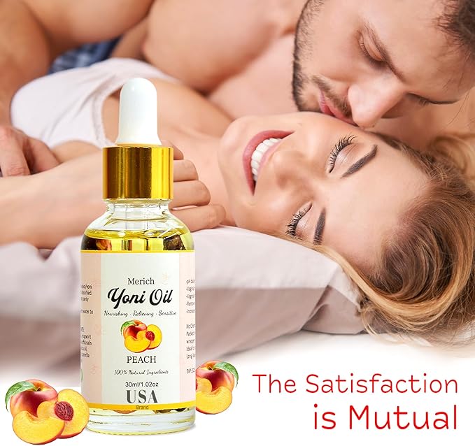 MERICH Natural Yoni Oil for Women | pH Balancing Vaginal Detox Oil, Peach | Rejuvenating Formula for Dark Spots & Ingrown Hair | Odor Eliminator & Gentle Cleansing Feminine Care | 1 oz